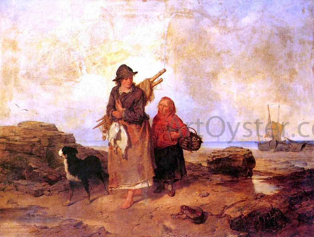 Isaac Henzell Fisherfolk - Hand Painted Oil Painting