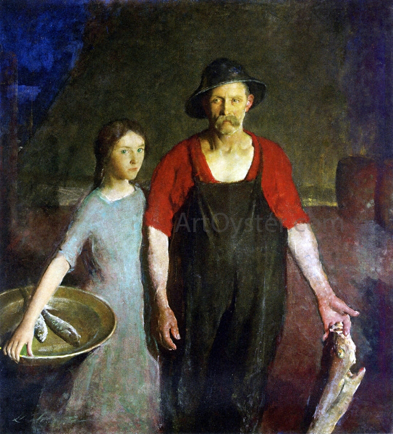 Charles Webster Hawthorne A Fisherman and His Daughter - Hand Painted Oil Painting