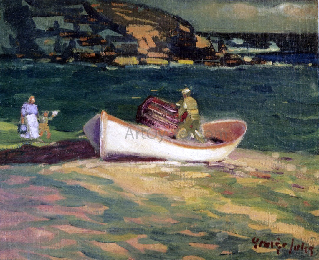 George Luks A Fisherman, Cape Elizabeth, Maine - Hand Painted Oil Painting