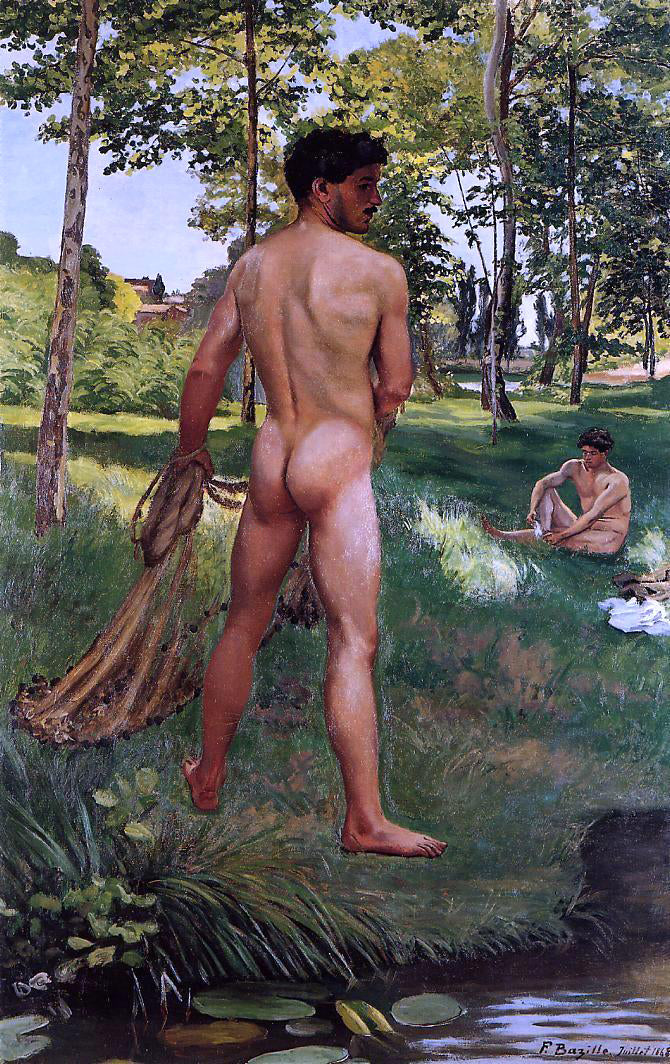 Jean Frederic Bazille Fisherman with a Net - Hand Painted Oil Painting
