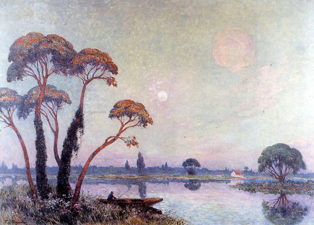 Ferdinand Du Puigaudeau Fishermen by the Banks of the Loire - Hand Painted Oil Painting