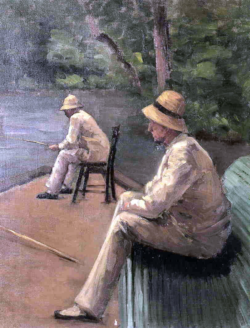 Gustave Caillebotte Fishermen on the Banks of the Yerres - Hand Painted Oil Painting