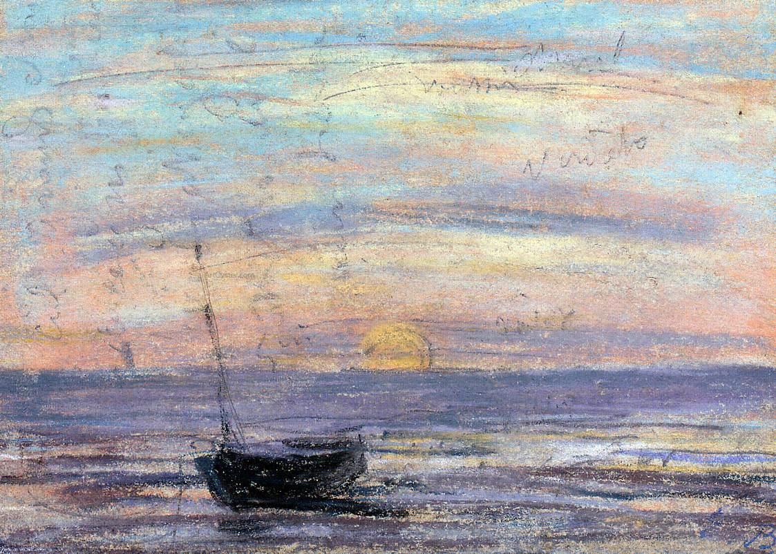 Eugene-Louis Boudin Fishing Boat - Hand Painted Oil Painting