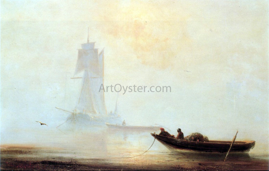 Ivan Constantinovich Aivazovsky Fishing Boats in a Harbor - Hand Painted Oil Painting