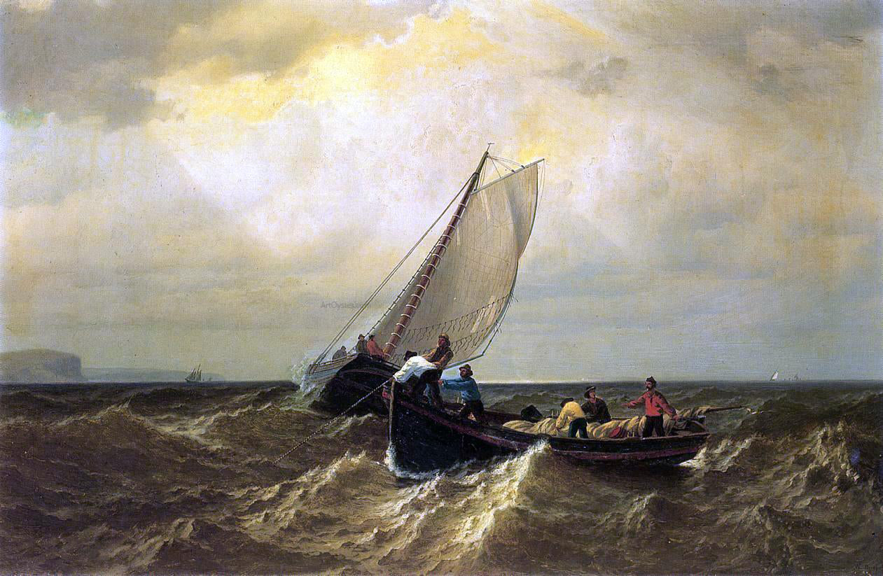 William Bradford Fishing Boats on the Bay of Fundy - Hand Painted Oil Painting
