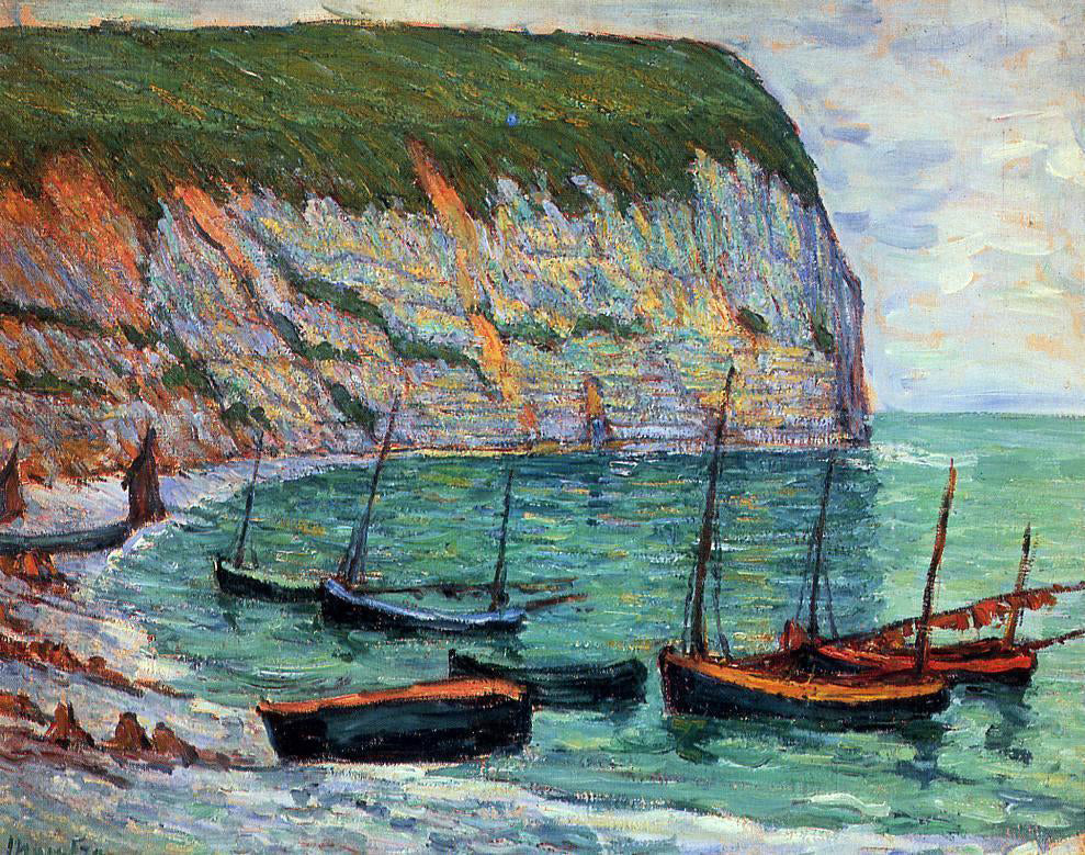 Maxime Maufra Fishing Boats on the Shore - Hand Painted Oil Painting