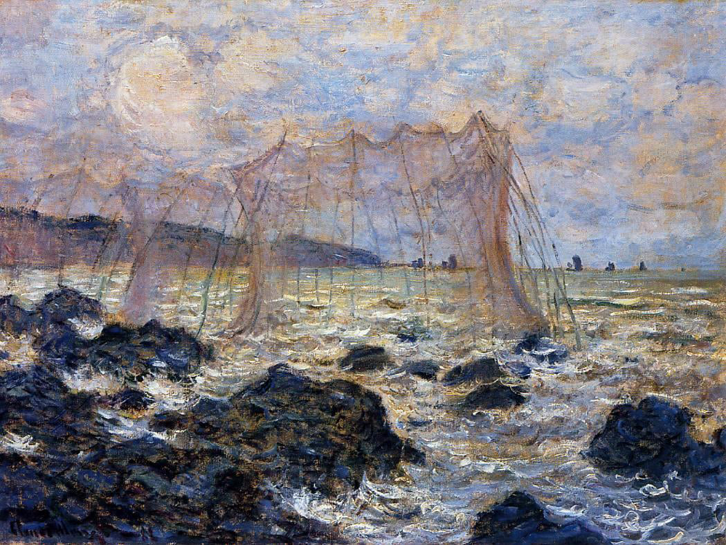 Claude Oscar Monet Fishing Nets at Pourville - Hand Painted Oil Painting