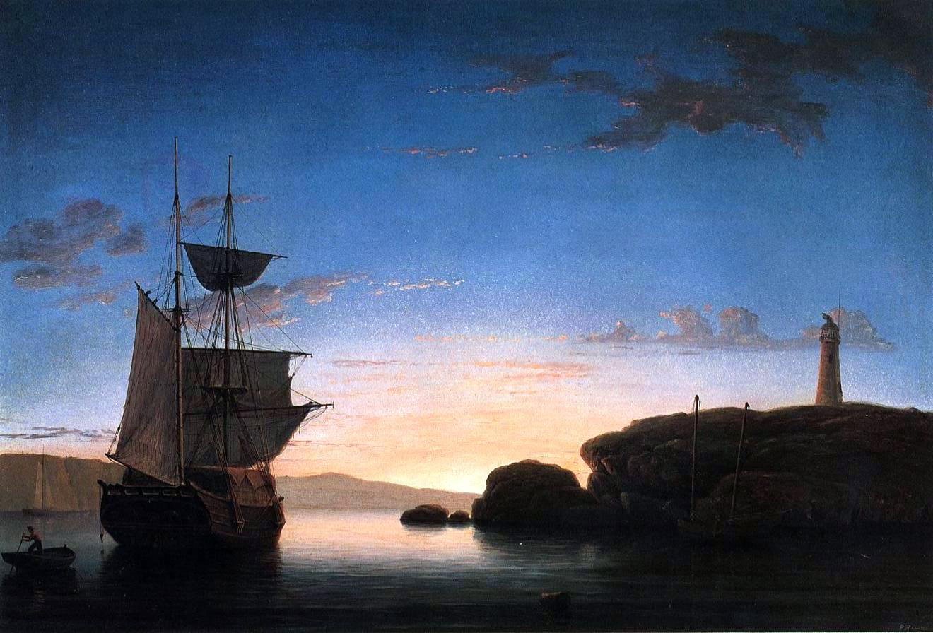Fitz Hugh Lane Fishing Party - Hand Painted Oil Painting