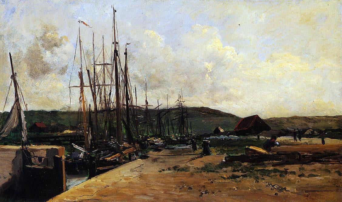 Charles Francois Daubigny Fishing Port - Hand Painted Oil Painting