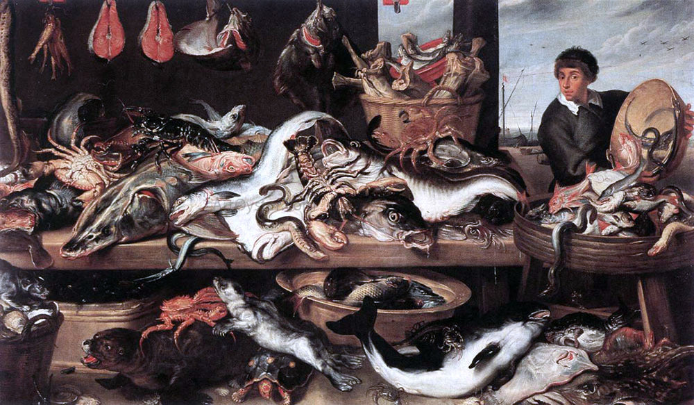 Frans Snyders Fishmonger's - Hand Painted Oil Painting