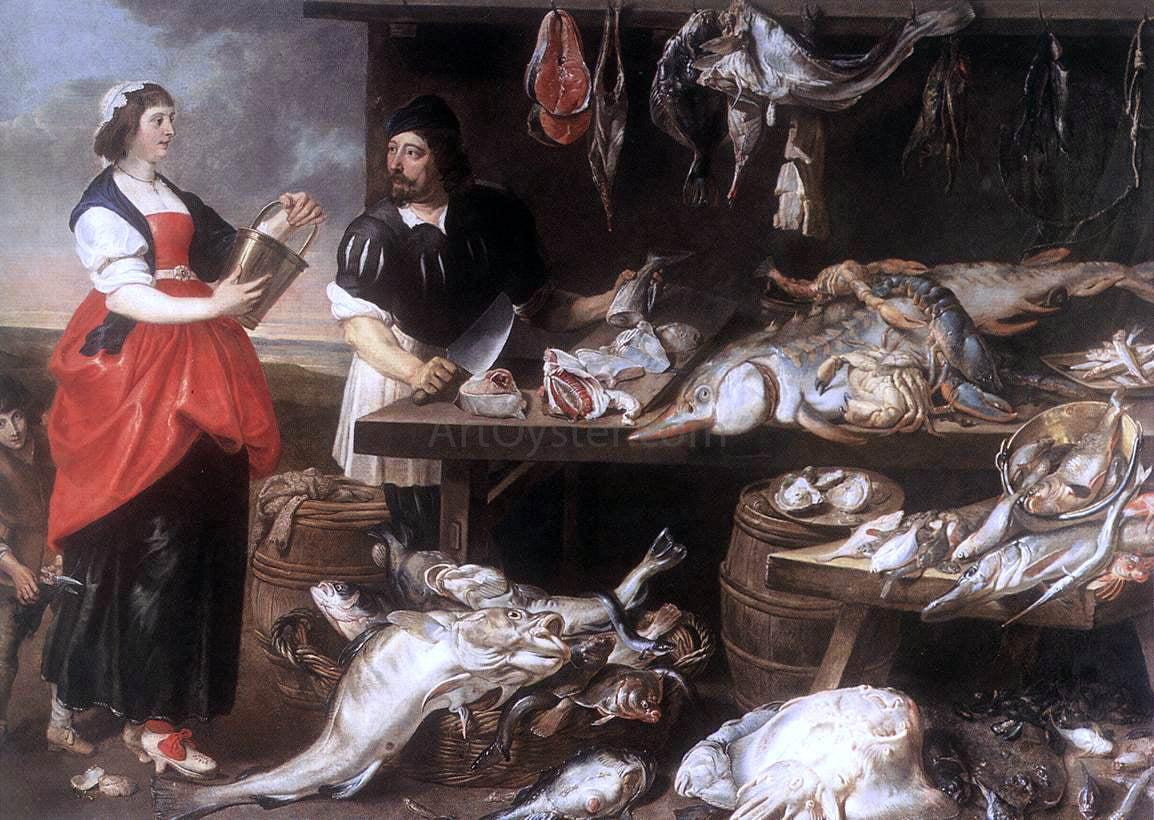 Adriaen Van Utrecht Fishmonger's Stall - Hand Painted Oil Painting