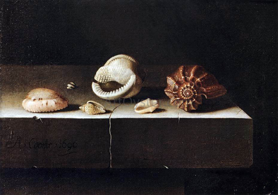 Adriaen Coorte Five Shells on a Slab of Stone - Hand Painted Oil Painting