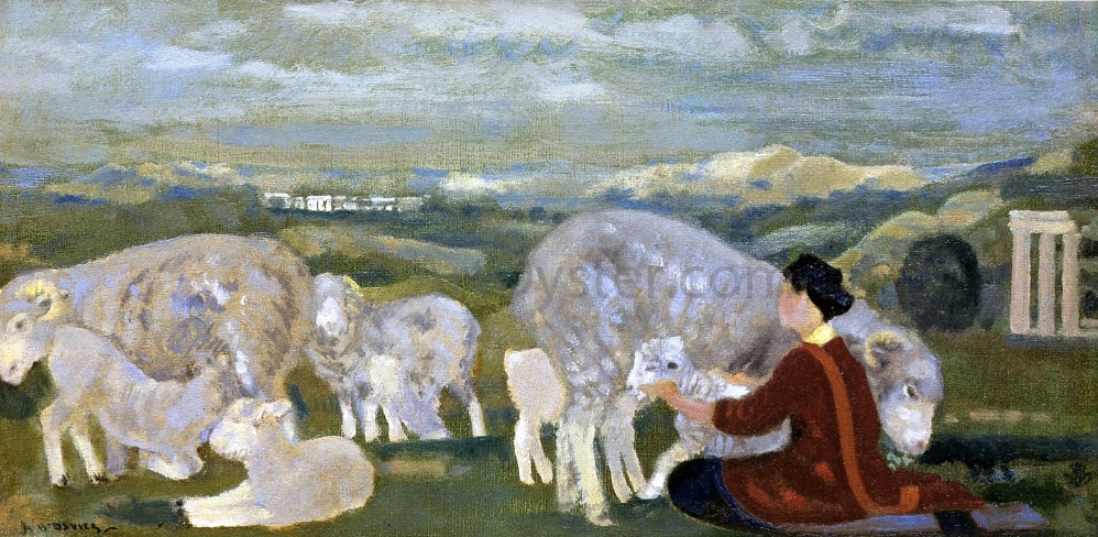 Arthur B Davies Fleecy Arcady - Hand Painted Oil Painting