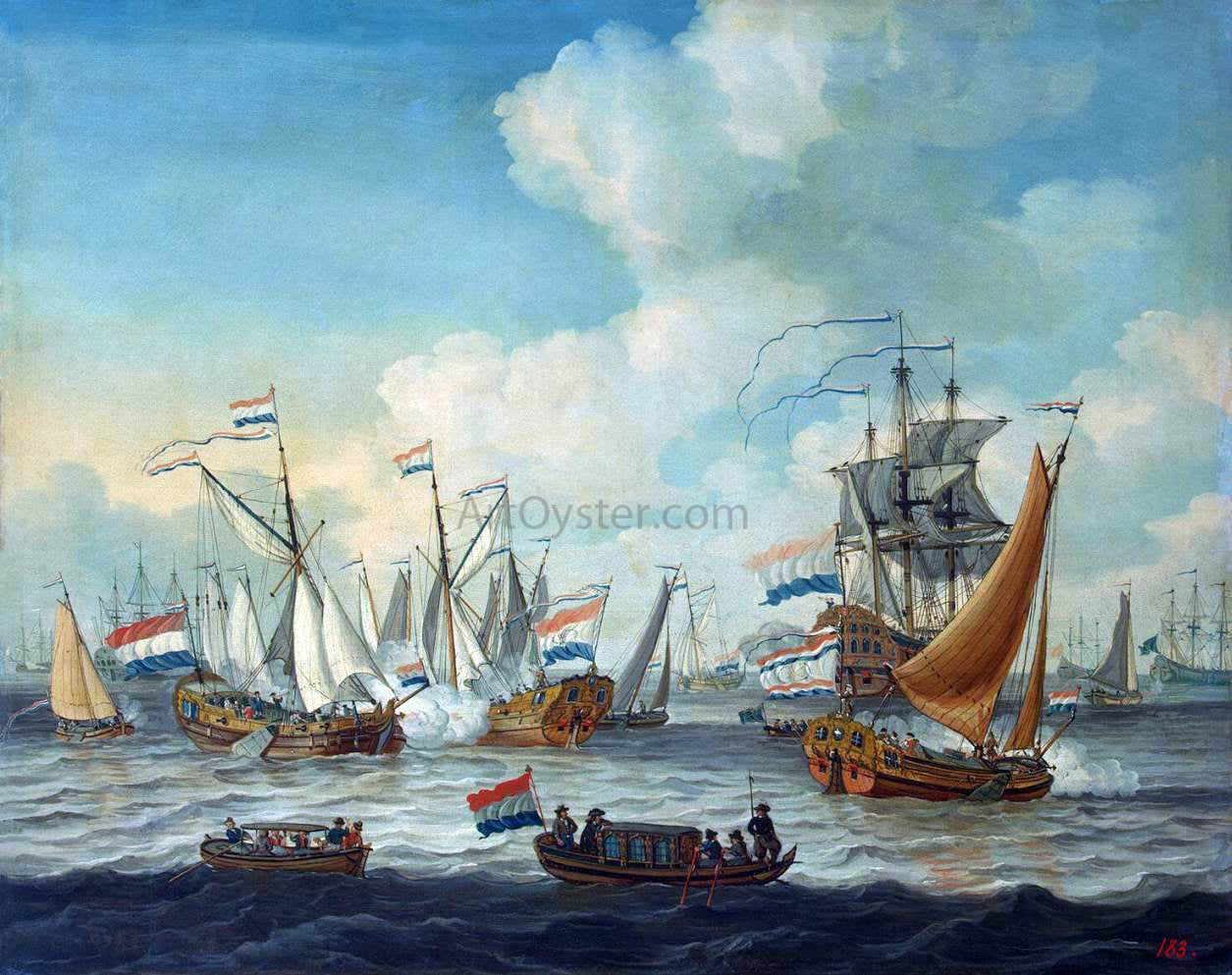 Adam Silo Fleet Manoeuvres - Hand Painted Oil Painting