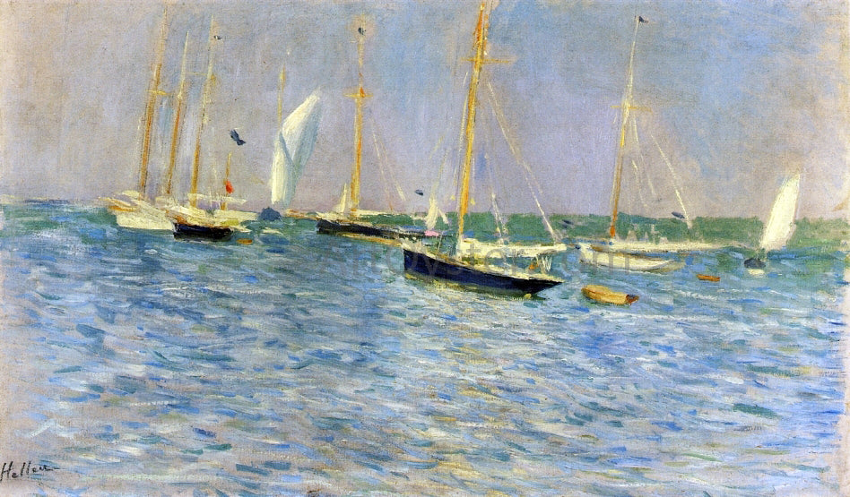 Paul Cesar Helleu Fleet of Sailboats - Hand Painted Oil Painting