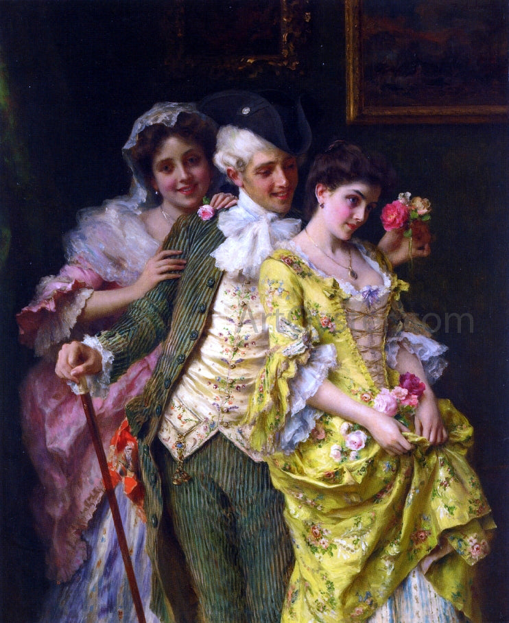 Federico Andreotti Flirtation - Hand Painted Oil Painting