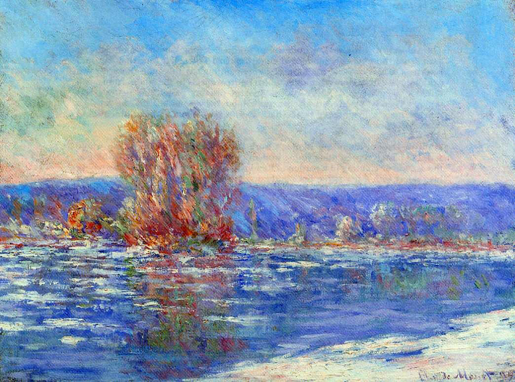 Claude Oscar Monet Floating Ice near Bennecourt - Hand Painted Oil Painting