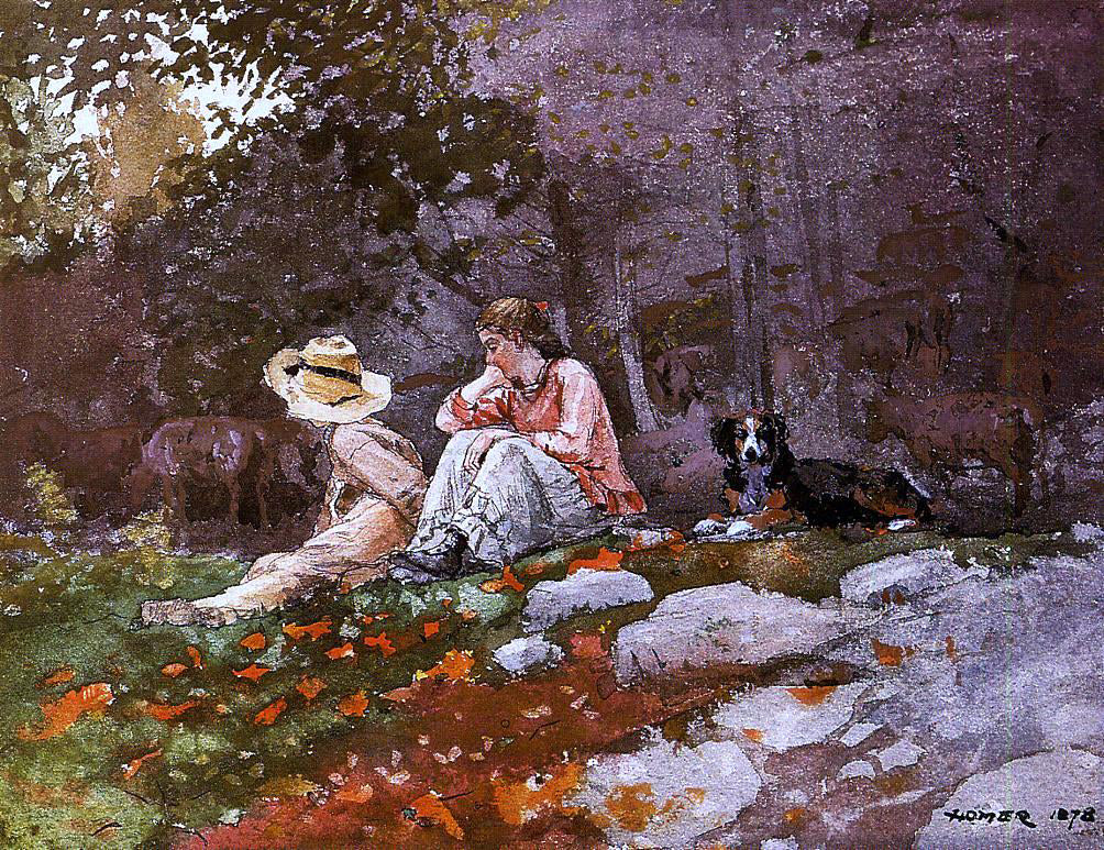 Winslow Homer Flock of Sheep, Houghton Farm - Hand Painted Oil Painting