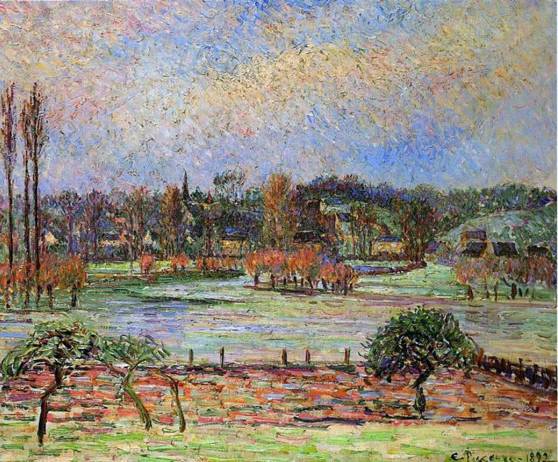Camille Pissarro Flood, Morning Effect, Eragny - Hand Painted Oil Painting