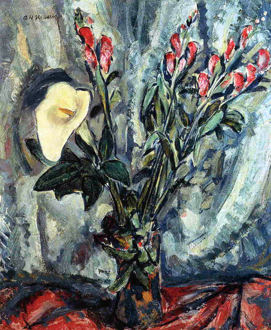 Alfred Henry Maurer Floral Still Life with Calla Lily - Hand Painted Oil Painting
