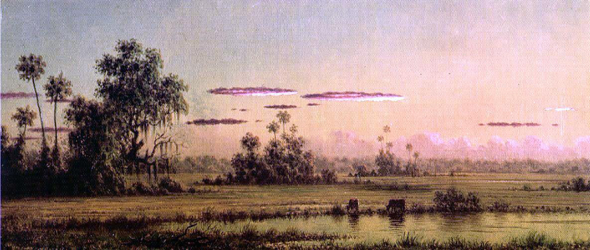 Martin Johnson Heade Florida Sunset with Two Cows - Hand Painted Oil Painting