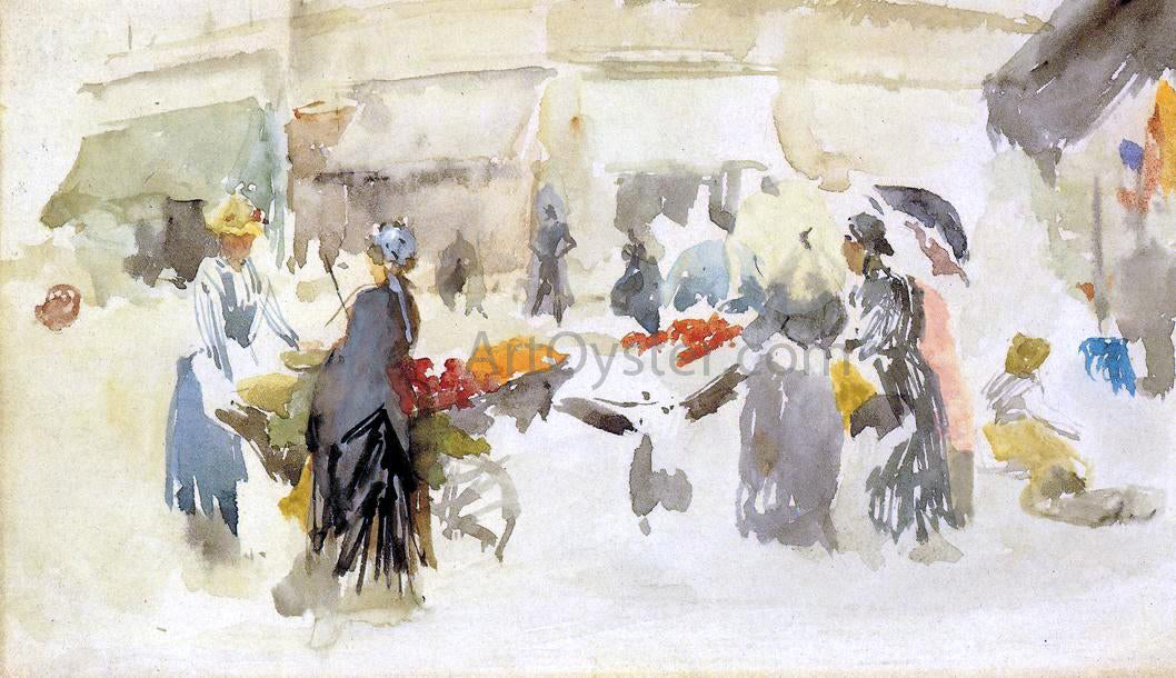 James McNeill Whistler Flower Market - Hand Painted Oil Painting