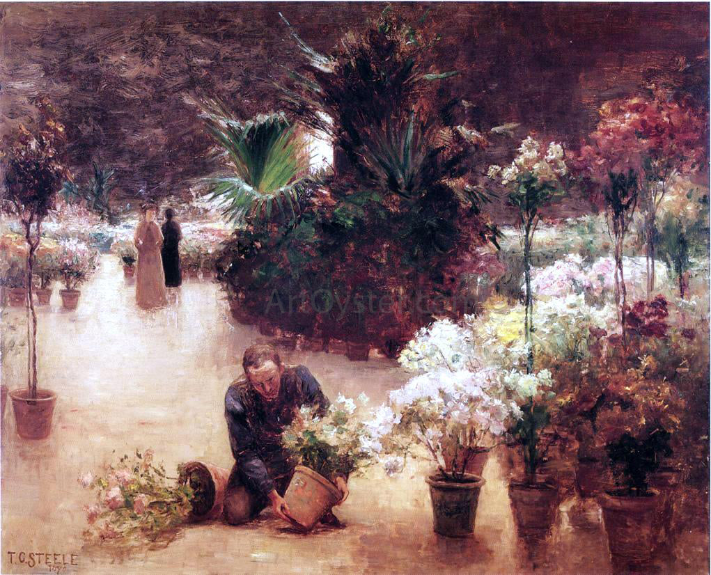 Theodore Clement Steele Flower Mart - Hand Painted Oil Painting