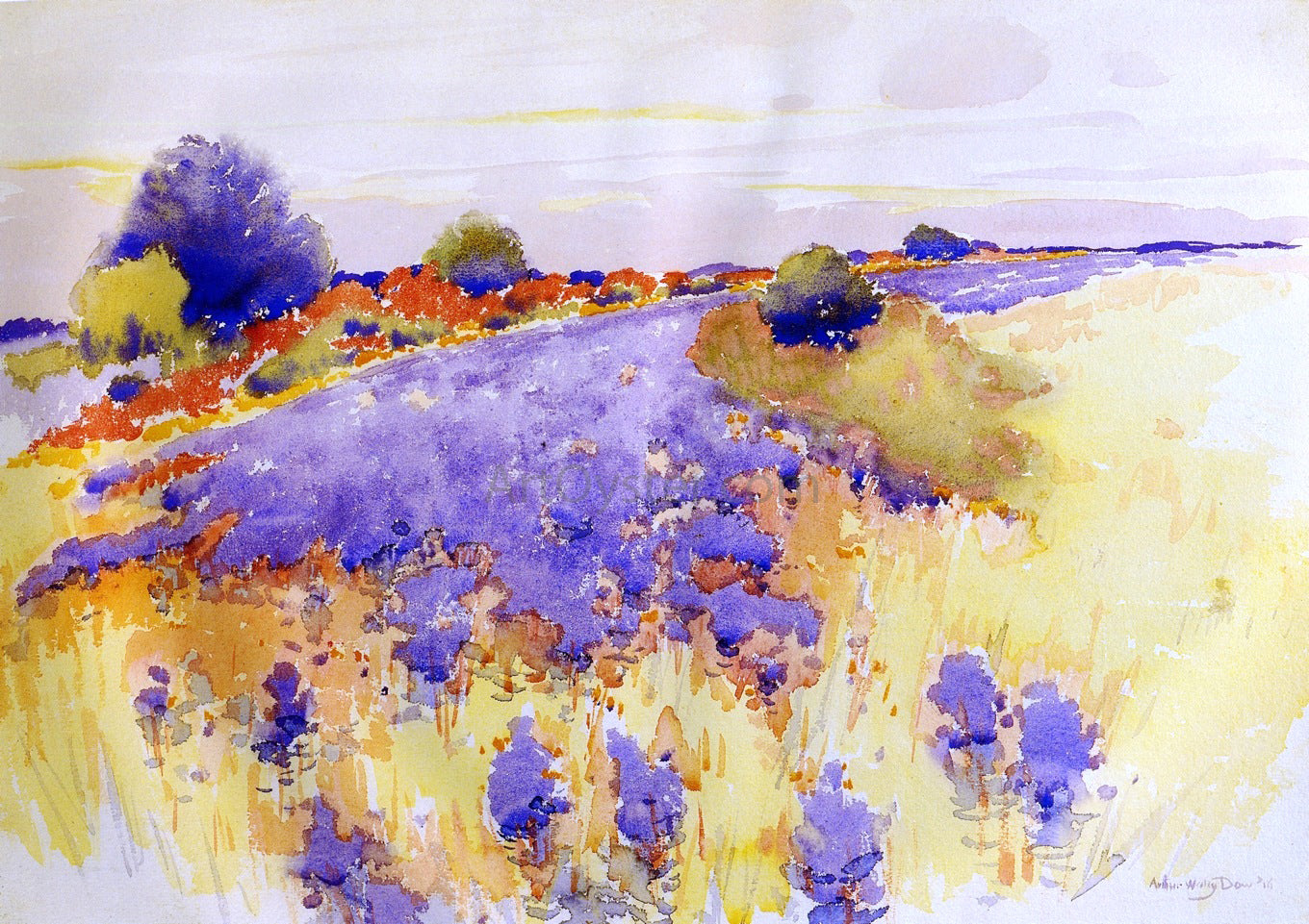 Arthur Wesley Dow Flowering Field - Hand Painted Oil Painting