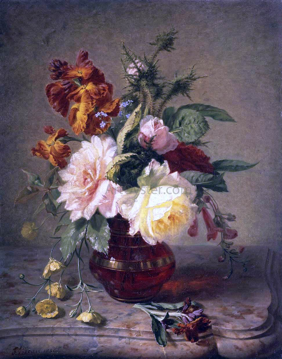  Simon Saint-Jean Flowers - Hand Painted Oil Painting