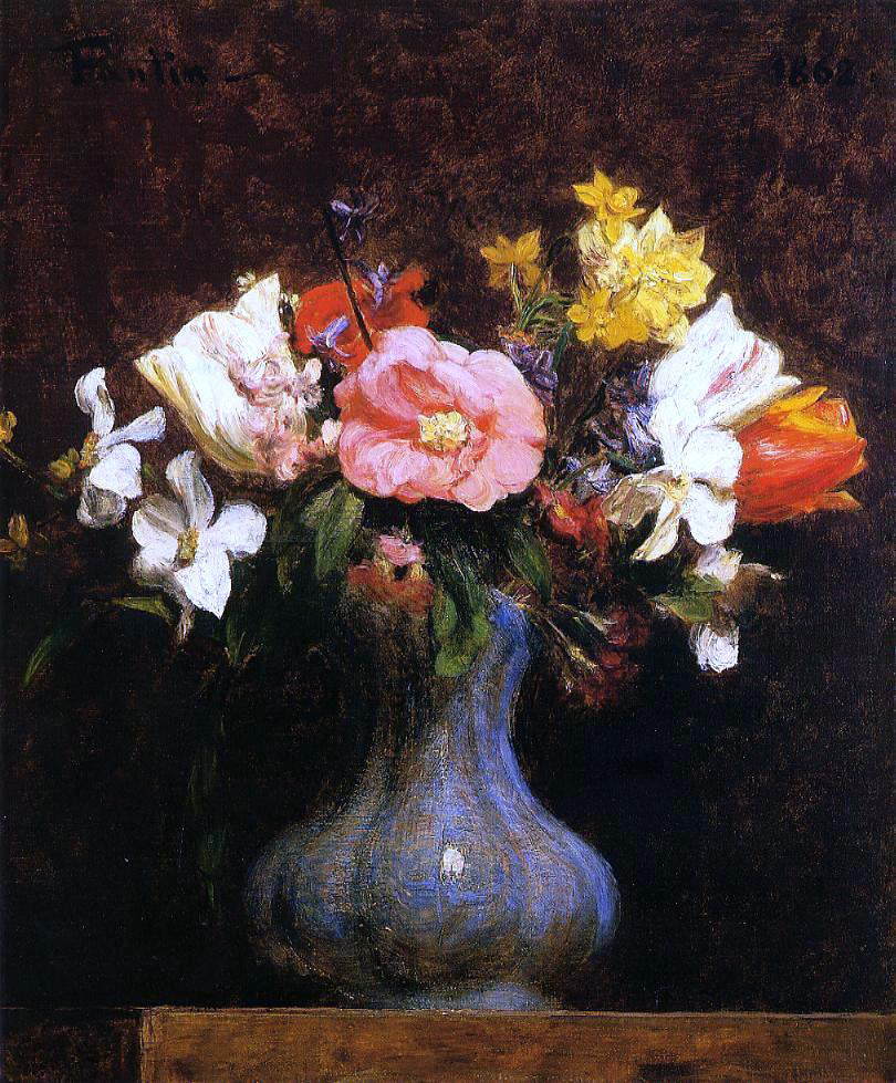 Henri Fantin-Latour Flowers: Camelias and Tulips - Hand Painted Oil Painting