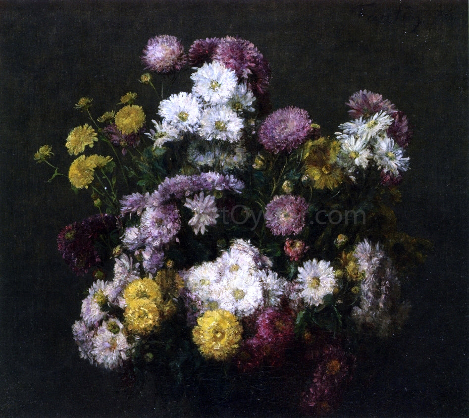 Henri Fantin-Latour Flowers, Chrysanthemums - Hand Painted Oil Painting