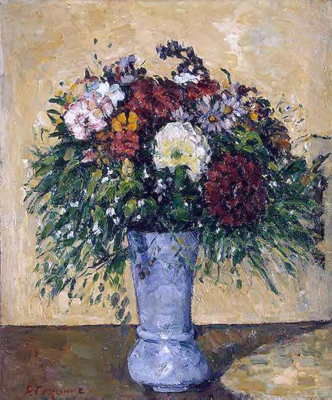Paul Cezanne Flowers in a Blue Vase - Hand Painted Oil Painting