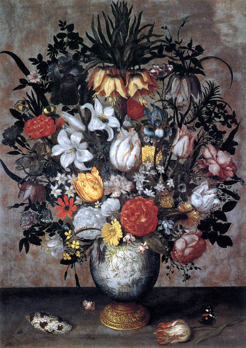 The Elder Ambrosius Bosschaert Flowers in a Chinese Vase - Hand Painted Oil Painting