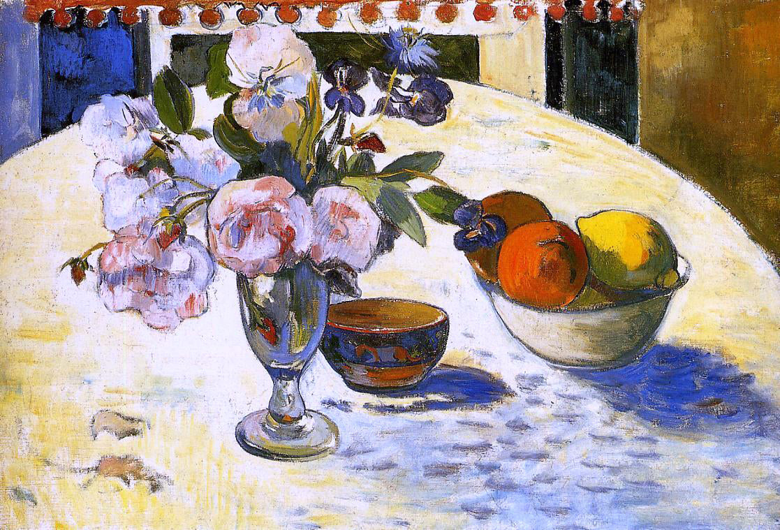 Paul Gauguin Flowers in a Fruit Bowl - Hand Painted Oil Painting