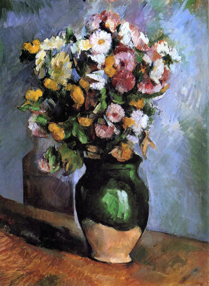 Paul Cezanne Flowers in an Olive Jar - Hand Painted Oil Painting