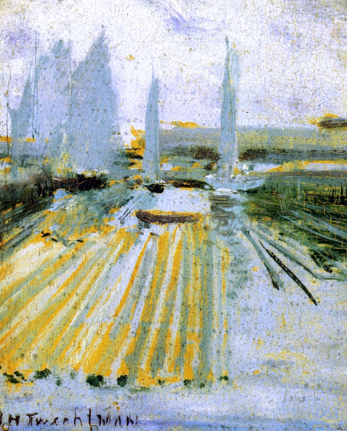 John Twachtman Fog and Small Sailboats - Hand Painted Oil Painting
