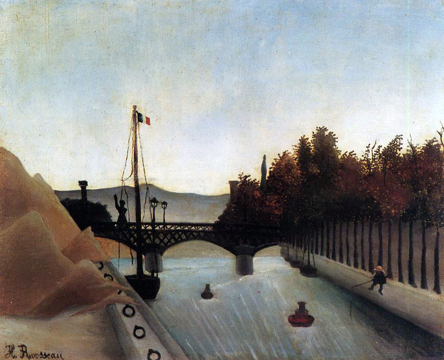 Henri Rousseau Footbridge at Passy - Hand Painted Oil Painting