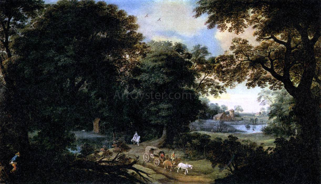 The Elder Hendrik Van der Borcht Forest Landscape - Hand Painted Oil Painting