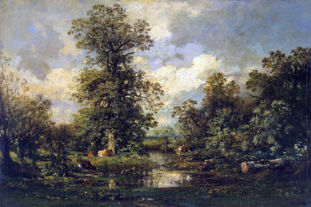 Jules Dupre Forest Landscape - Hand Painted Oil Painting