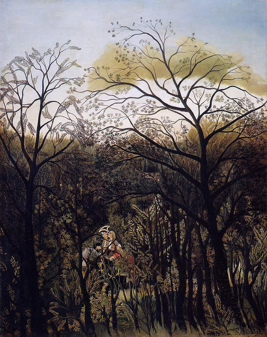 Henri Rousseau Forest Rendezvous - Hand Painted Oil Painting