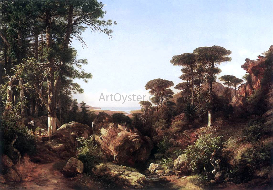 The Younger Karoly Marko Forest Scene at Ailo in Corsica - Hand Painted Oil Painting