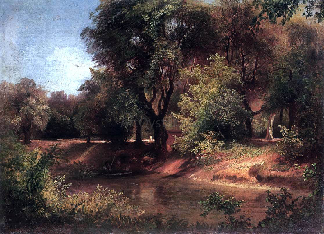 Sandor Brodszky Forest Scene with River - Hand Painted Oil Painting