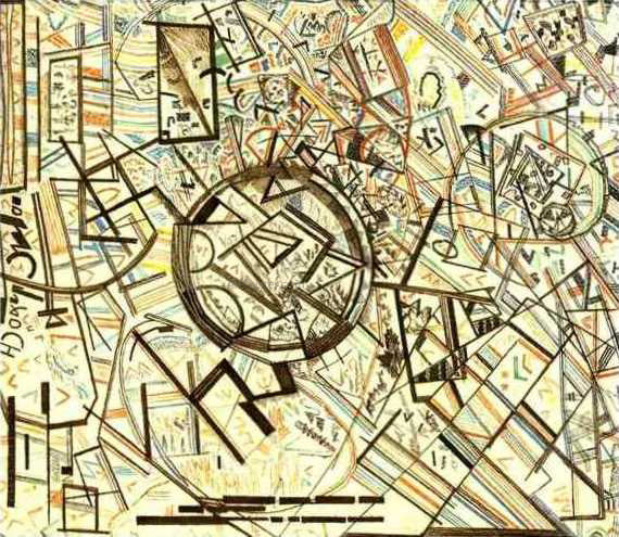 Pavel Filonov Formula of the Universe - Hand Painted Oil Painting