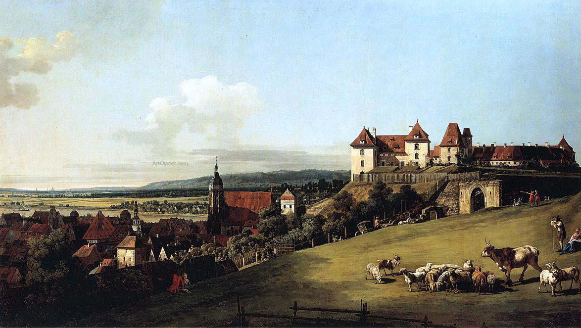 Bernardo Bellotto Fortress of Sonnenstein above Pirna - Hand Painted Oil Painting