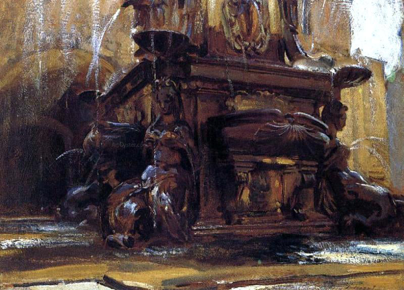 John Singer Sargent Fountain at Bologna - Hand Painted Oil Painting