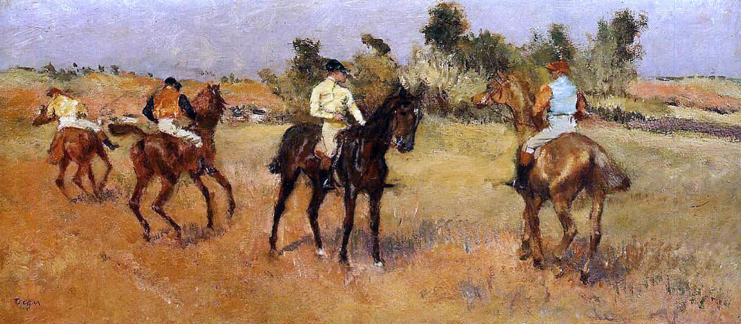  Edgar Degas Four Jockeys - Hand Painted Oil Painting