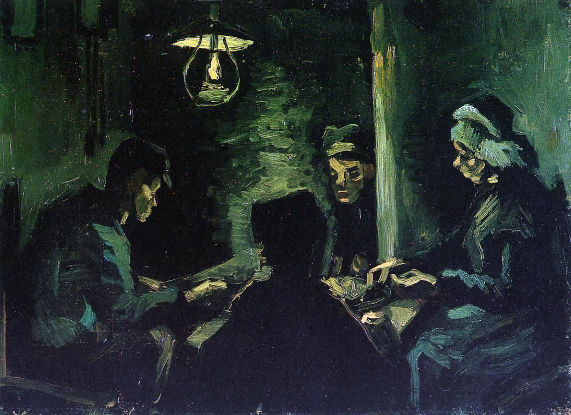 Vincent Van Gogh Four Peasants at a Meal (also known as Study for 'The Potato Eaters') - Hand Painted Oil Painting