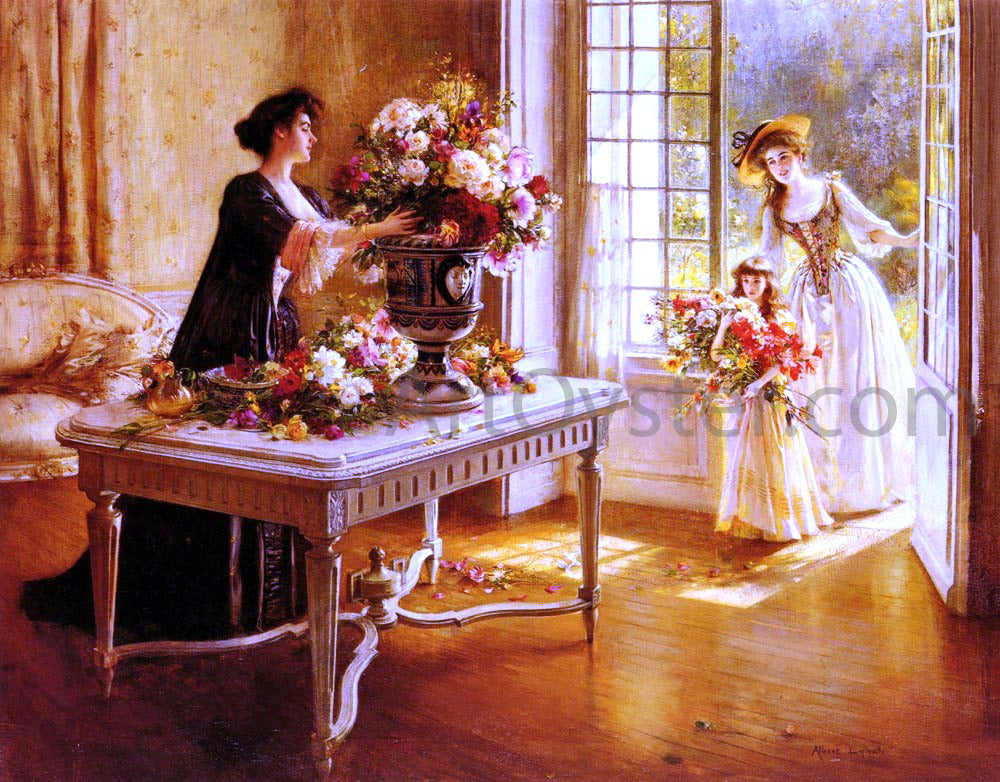 Albert Lynch Fresh From The Garden - Hand Painted Oil Painting