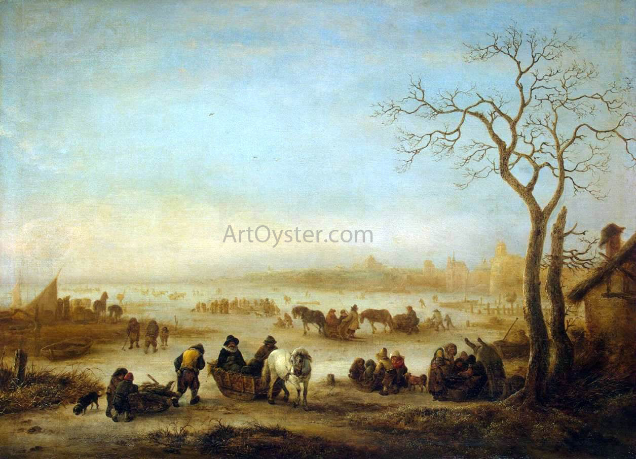 Isaac Van Ostade Frozen Lake - Hand Painted Oil Painting