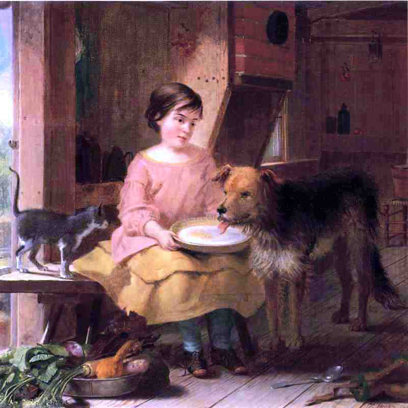 Thomas Hicks Frugal Meal - Hand Painted Oil Painting